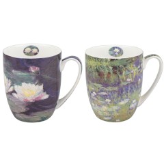 McIntosh Fine Bone China - Monet Water Lilies Mug Pair